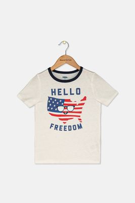 Toddler Boys Hello Freedom Tee  White
