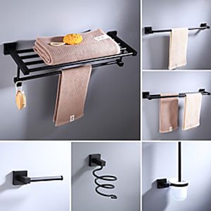 space aluminum bathroom wall hanging towel rack free punching toilet toilet rack folding towel rack bathroom set Lightinthebox