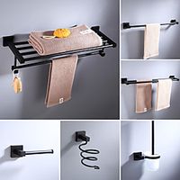space aluminum bathroom wall hanging towel rack free punching toilet toilet rack folding towel rack bathroom set Lightinthebox - thumbnail