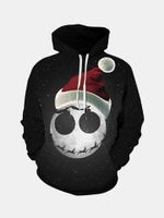 Unisex Fashion Christmas Hat Printing Long Sleeve Hoodie Sp