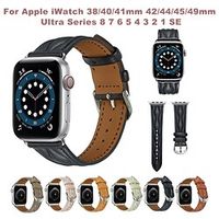 1 PCS Smart Watch Band Compatible with Apple iWatch 384041mm 42444549mm Ultra Series 8 7 6 5 4 3 2 1 SE Leather Loop for iWatch Smartwatch Strap Wristband Genuine Leather Luxury Adjustable Lightinthebox - thumbnail