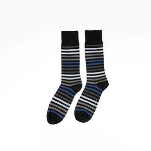 Mens Striped Dress Socks  Black/Blue