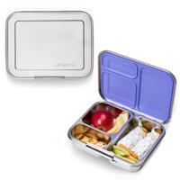 Eazy Kids 3 Compartment Bento Steel Lunch Box - Purple