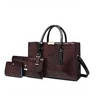 Women's Bags Bag Set Top Handle Bag 3 Pcs Purse Set Date Office  Career Bag Sets Handbags Black Brown Lightinthebox - thumbnail