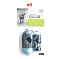 M-PETS Waste Bag Dispenser Blue +30 Bags (2X15) - Blue (Pack of 5)