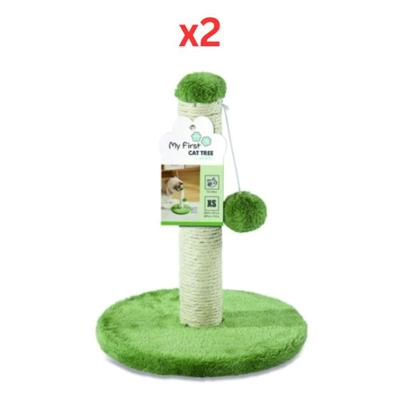 M-Pets My First Cat Tree Pompom Green (Pack of 2)
