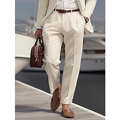 Men's Dress Pants Trousers Pleated Pants Suit Pants Button Front Pocket Straight Leg Plain Comfort Breathable Business Daily Holiday Fashion Chic Modern Black Khaki miniinthebox Men's Dress Pants Trousers Pleated Pants Suit Pants Button Front Pocket Straight Leg Plain Comfort Breathable Business Daily Holiday Fashion Chic Modern Black Khaki miniinthebox