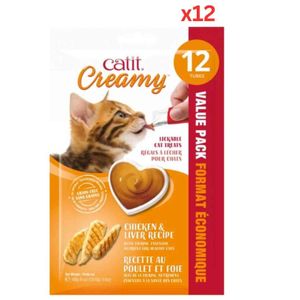 Catit Creamy Lickable Treats - Chicken - 12 Pack