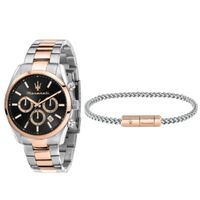 Maserati Attrazione 43Mm Mul Blk Dial Br Ss+Rg+Br Men'S Watch