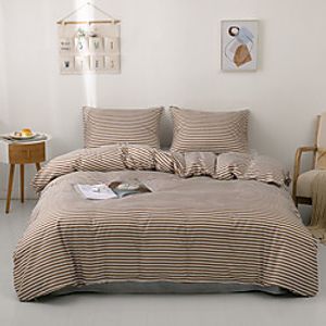 Duvet cover set with zipper with stripes pattern printed, soft natural breathable durable and hypoallergenic miniinthebox
