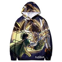 Inspired by Genshin Impact Wendy Anime Cartoon Terylene Anime 3D Harajuku Graphic Hoodie For Women's  Men's  Couple's  3D Print Lightinthebox - thumbnail