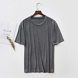 Men's Basic Solid Color Modal Loungewear Pajama Top Casual T shirt Scoop Neck Home L Blushing Pink  Short Sleeve Lightinthebox