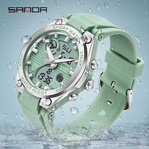 SANDA 6067 Digital Watch Women Sport Chronograph Calendar Lady Quartz Wristwatch 50m Waterproof Female Girl Electronic Clock miniinthebox