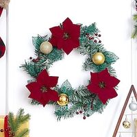 Christmas Wreaths for Front Door-Christmas Door Wreaths with Xmas Baubles and Flowers miniinthebox - thumbnail
