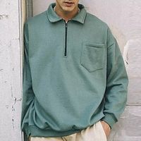 Men's Sweatshirt Green Winter Clothing Apparel Hoodies Sweatshirts  miniinthebox - thumbnail