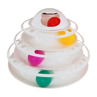 Its Meow Cat Toy Palstic Tower With Ball, White