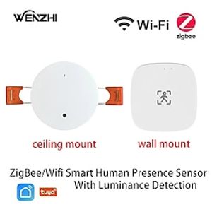 ZigBee Wifi MmWave Human Presence Motion Sensor With Luminance/Distance Detection 5/110/220V Tuya Smart Life Home Automation miniinthebox