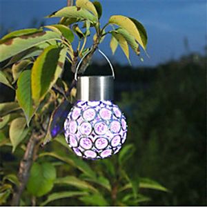 Outdoor Solar Lights Solar Power LED Hanging Light Lantern IP65 Waterproof Hollow Out Ball Lamp for Outdoor Garden Yard Patio Decoration Colorful Solar Light Portable Camping Lighting 1X 2X Lightinthebox