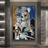 Mintura Handmade Pablo Picasso Famous Oil Paintings On Canvas Home Decoration Modern Wall Art Abstract Portrait Picture For Home Decor Rolled Frameless Unstretched Painting Lightinthebox