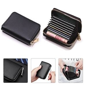 Business Card Holder Wallet Women/men Gray Bank/ID/Credit Card Holder 20 Bits Card Wallet PU Leather Protects Case Coin Purse miniinthebox