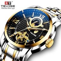 TEVISE Mechanical Watches Men Tourbillon Automatic Watch Moon Phase Luminous Luxury Wristwatches Lightinthebox - thumbnail