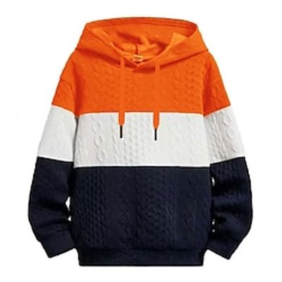 Men's Hoodie Black Wine Orange Light Grey Hooded Color Block Patchwork Sports  Outdoor Daily Holiday Streetwear Cool Casual Spring   Fall Clothing Apparel Hoodies Sweatshirts  miniinthebox