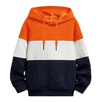 Men's Hoodie Black Wine Orange Light Grey Hooded Color Block Patchwork Sports  Outdoor Daily Holiday Streetwear Cool Casual Spring   Fall Clothing Apparel Hoodies Sweatshirts  miniinthebox - thumbnail