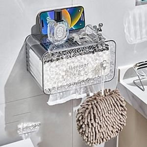 Glacier Pattern Bathroom Toilet Paper Holder Wall-Mounted Storage Shelf for Hygiene Paper No-Drill Tissue Box Toilet Roll Dispenser Tissue Box Lightinthebox