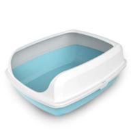 Pets Club Open Cat Toilet Semi-closed Litter Box Anti-overflow Cat Litter Tray Large - Size - 50.5X37.5X19.5cm - Blue Color