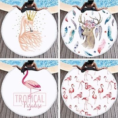 circular printed beach microfiber digital printed beach towels Lightinthebox