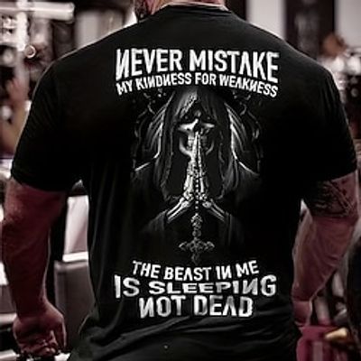 Skull Black T shirt Tee Men's Graphic Cotton Blend Shirt Sports Classic Shirt Short Sleeve Comfortable Tee Sports Outdoor Holiday Summer Fashion Designer Clothing S M L XL XXL XXXL Lightinthebox