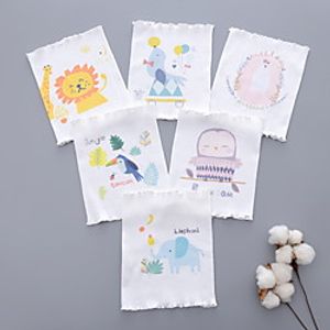 1pcs Baby Unisex Basic Animal Print Cotton Baby Bibs White  Purple  Yellow One-Size Lightinthebox