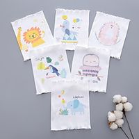 1pcs Baby Unisex Basic Animal Print Cotton Baby Bibs White  Purple  Yellow One-Size Lightinthebox - thumbnail