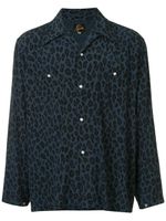 Needles pointed collar leopard print shirt - Blue