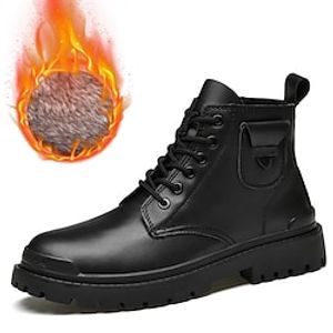 Men's Boots Comfort Shoes Casual Classic British Daily Outdoor Leather Black Fall Winter Lightinthebox