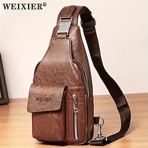 WEIXIER Casual Men's One-shoulder Messenger Bag Men's Bag Korean Version Chest Bag Leisure Backpack Sports Diagonal Chest Bag miniinthebox