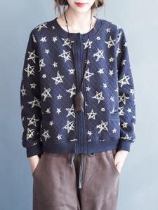 Printed Button Women Jackets