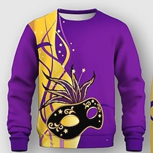 Carnival Boys 3D Mask Sweatshirt  Sweatpants Set Long Sleeve 3D Printing Spring Fall Active Fashion Cool Polyester Kids 3-12 Years Crew Neck Outdoor Street Vacation Regular Fit Lightinthebox