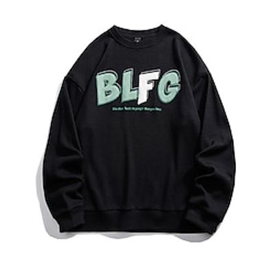 Men's Sweatshirt Pullover Graphic Patterned Letter Print Sports  Outdoor Daily Sports Hot Stamping Basic Casual Hoodies Sweatshirts  White Black Khaki Lightinthebox