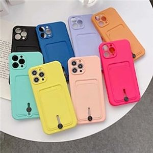 Phone Case For Apple Back Cover iPhone 14 Pro Max Plus 13 12 11 Mini X XR XS 8 7 Card Holder Solid Colored Silicone miniinthebox