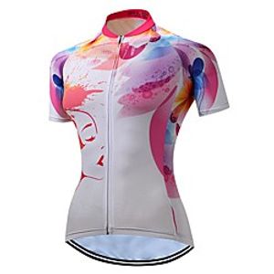21Grams Women's Short Sleeve Cycling Jersey Summer Spandex Polyester Grey Bike Jersey Top Mountain Bike MTB Road Bike Cycling Quick Dry Moisture Wicking Breathable Sports Clothing Apparel  Stretchy Lightinthebox