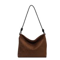 Women's Shoulder Bag Suede PU Leather Daily Holiday Solid Color Black Brown Khaki miniinthebox