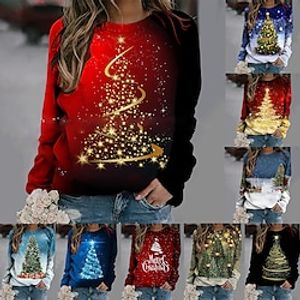 Women's Sweatshirt Pullover Streetwear Marron Green Blue Graphic Christmas Round Neck Long Sleeve S M L XL 2XL Lightinthebox