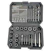 26pc Nut Extractor Screw Extractor Left Rotating Twists Drill Disassembly Tool Sliding Tooth Nut Remover Set miniinthebox