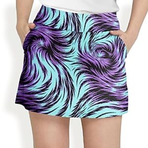Women's Tennis Skirts Golf Skirts Breathable Quick Dry Moisture Wicking Tennis Clothing Golf Apparel Regular Fit 2 in 1 Golf Tee Pocket Printed Summer Tennis Golf Pickleball Lightinthebox