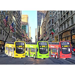 City Bus Sightseeing Double Decker Bus Model Open Top Pull Back Vehicles Toy Die Cast Pull Back Vehicles Mini Model Car Lights and Music (3 Colors) miniinthebox