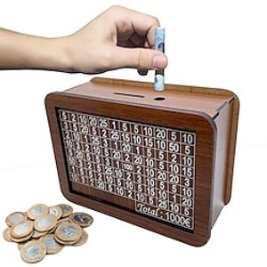 Wooden Money Box with Counter, Money Box with Numbers Tick, Money Box with Counter, Not to Open, Money Box with Numbers to Tick, Money Box, Money Saving Box for Adults Children Lightinthebox