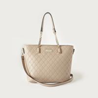 Bessie London Embossed Tote Bag with Detachable Strap