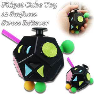 12 Side Sided Fidget Cube Desk Toy Stress Anxiety Relief Focus Puzzle Adult Kid