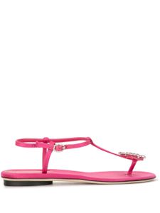 Giannico crystal-embellished satin sandals - PINK